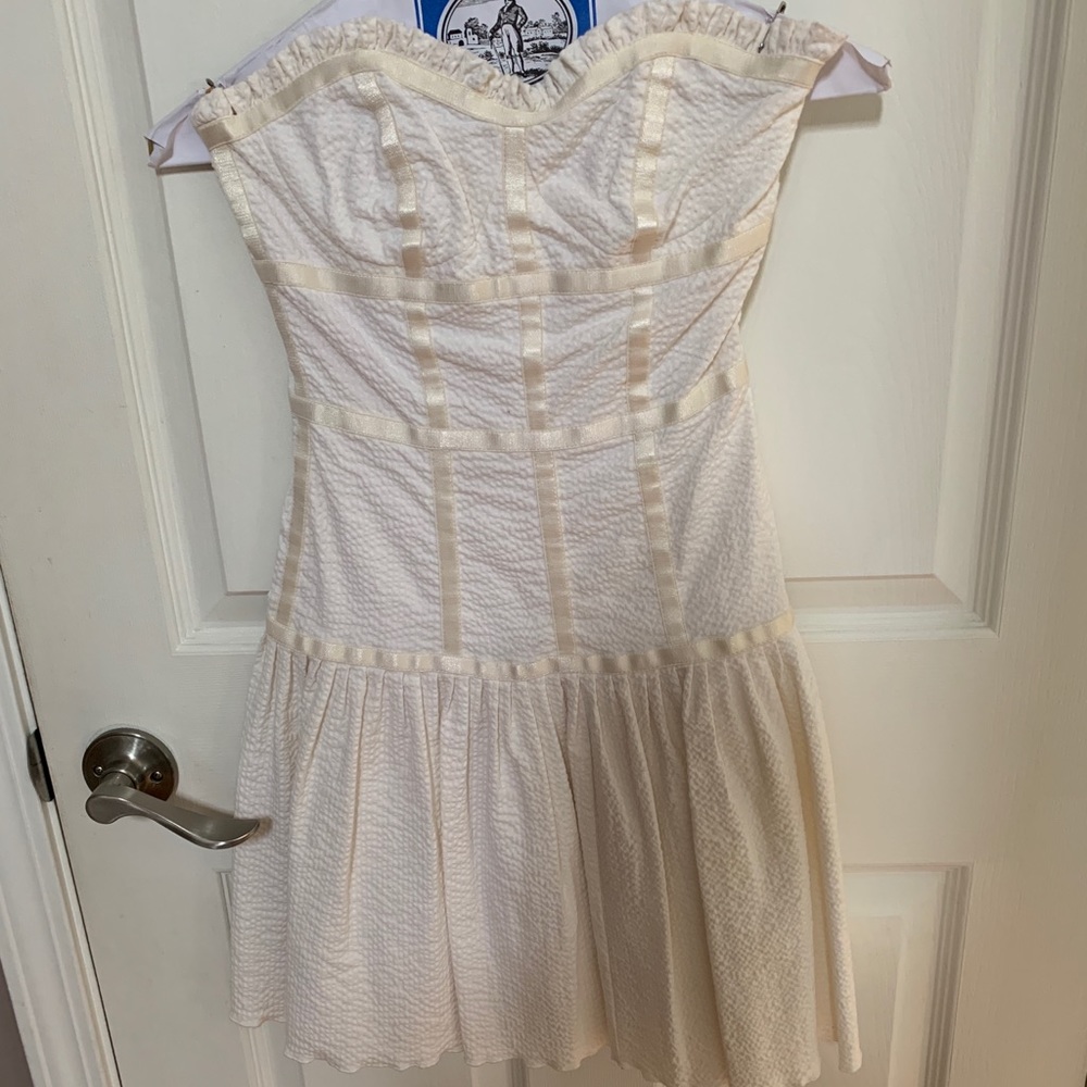 Betsey Johnson white strapless dress
